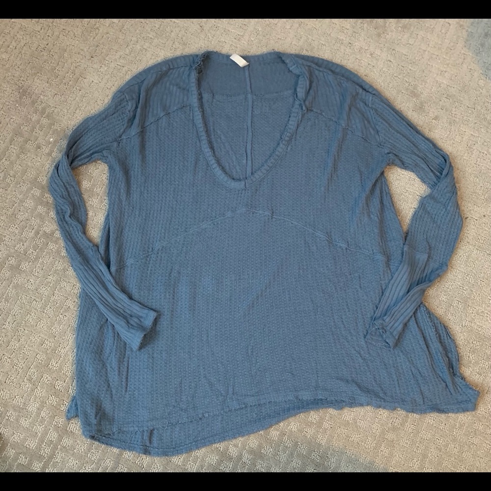 Free People waffle knit thermal shirt